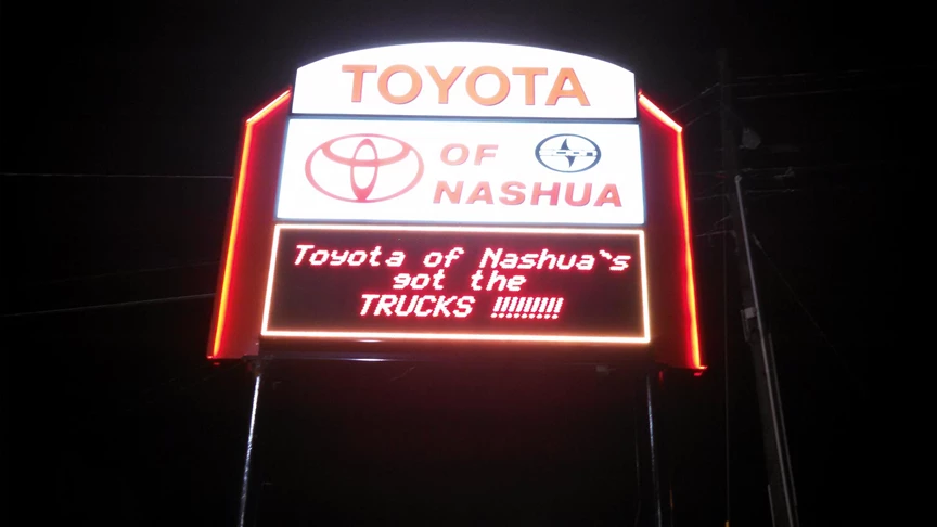 LED Electric sign Toyota of Nashua NH Boston